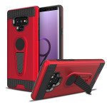 Wholesale Galaxy Note 9 Metallic Plate Stand Case Work with Magnetic Mount Holder (Red)